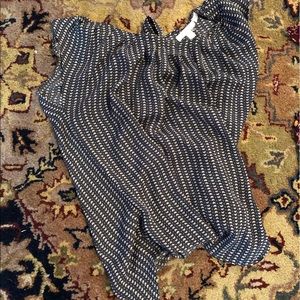 Lauren Conrad blouse blue with white hearts